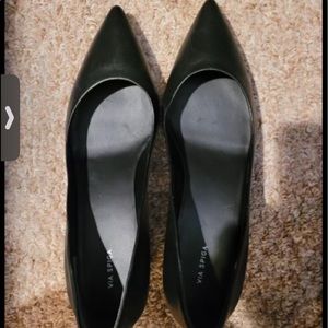 Black Via Spiga Pointed Toe Flats